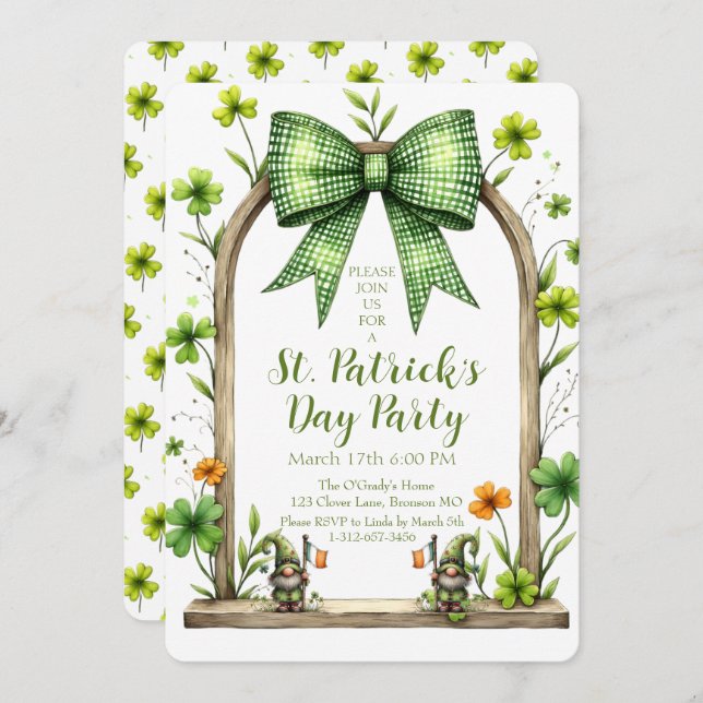 Customizable St. Patrick’s Day Invitation  (Front/Back)