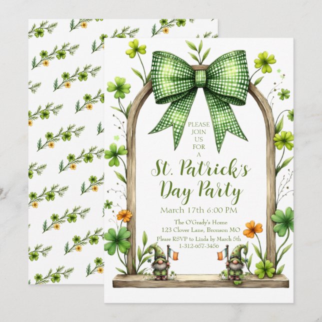 Customizable St. Patrick’s Day Invitation  (Front/Back)