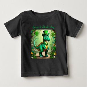 Customizable St Patrick’s Day Whimsical Dinosaur.  Baby T-Shirt