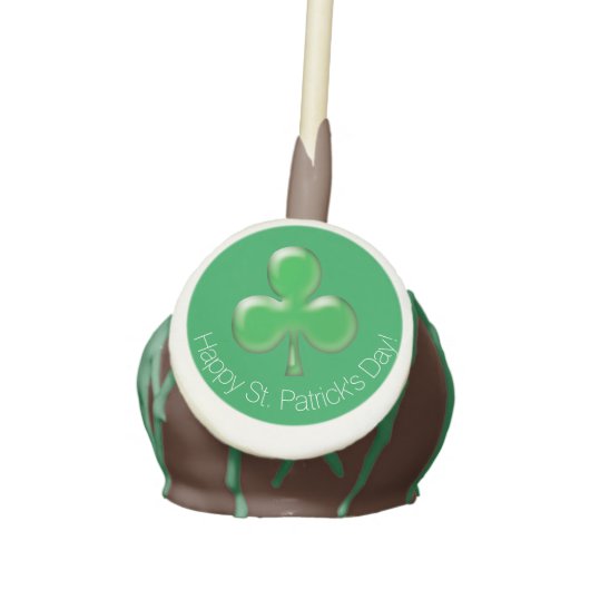 Customizable St. Patrick's Day Green shamrock Cake Pops (Front)
