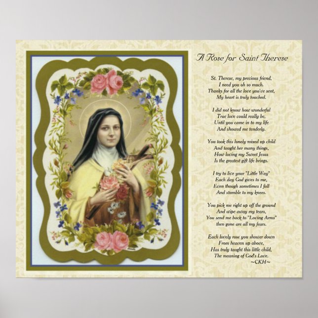 Customizable St. Therese Little Flower Poem Poster (Front)