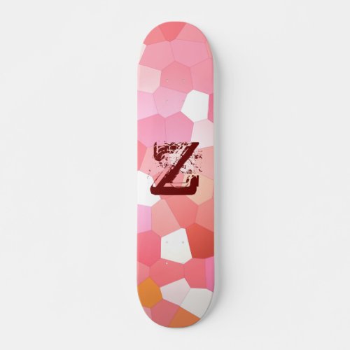 Customizable Stained Glass Rose Pattern Skateboard