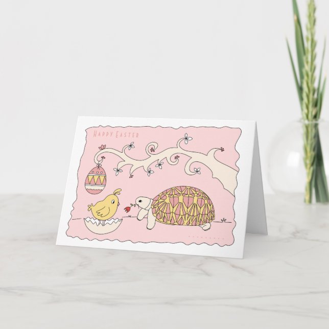 Customizable Star Tortoise Easter Card (Front)