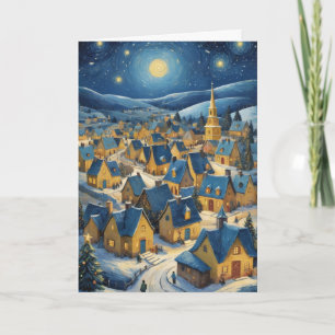Customizable Starry Night Christmas Art Card