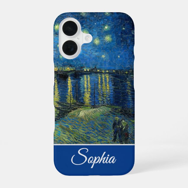 Customizable Starry Night Over the Rhone, Van Gogh iPhone Case (Back)
