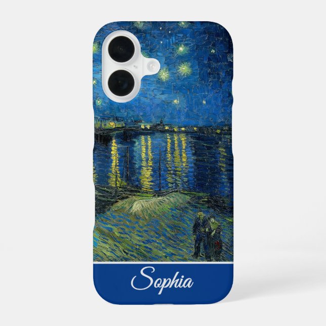 Customizable Starry Night Over the Rhone, Van Gogh iPhone Case (Back)