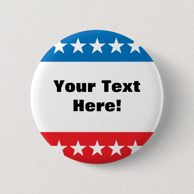 Customizable Stars and Stripes Design Button (Front)