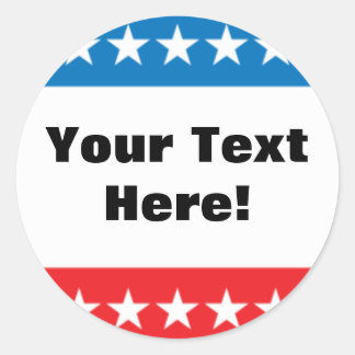 Customizable Stars and Stripes Design Classic Round Sticker