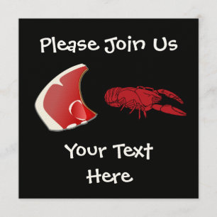 Customizable Steak and Lobster  Invitation