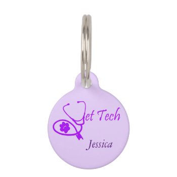 Customizable Stethoscope Name Tag For Vet Techs by Vettechstuff at Zazzle
