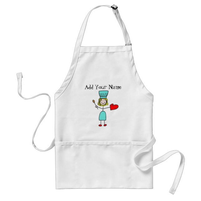 Customizable Stick Figure Chef Apron (Front)