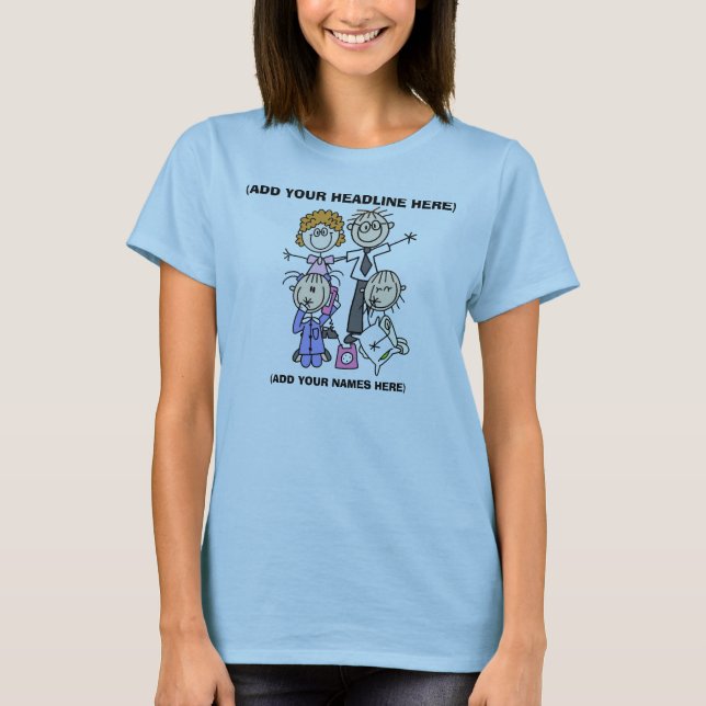 Customizable Stick Figure Family Shirt (Front)