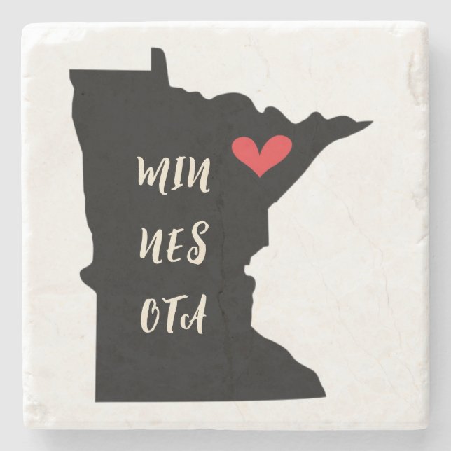 Customizable Stone Coaster Minnesota (Front)