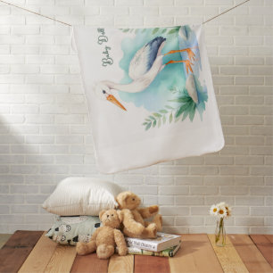 Customizable Stork Nursery set Baby doll Blanket