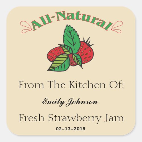 Customizable Strawberry Jam _ Jelly Labels
