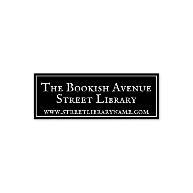 Customizable Street Library Black Book Self-inking Stamp (Design)