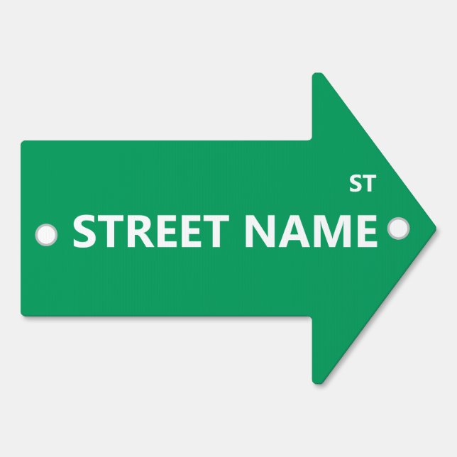 Customizable Street Sign Arrow (Back)