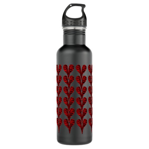 Customizable Stretched Crackle Hearts Water Bottle