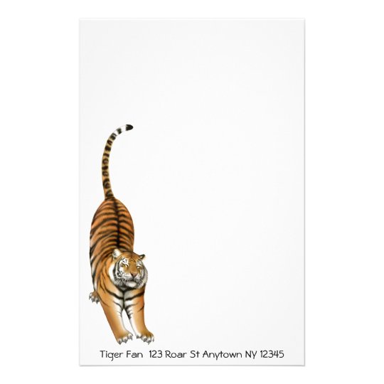 Customizable Stretching Bengal Tiger Stationery | Zazzle.com