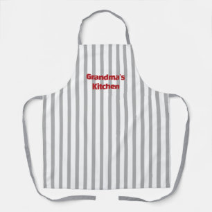 Customizable Striped Kitchen Apron Grandma Kitchen
