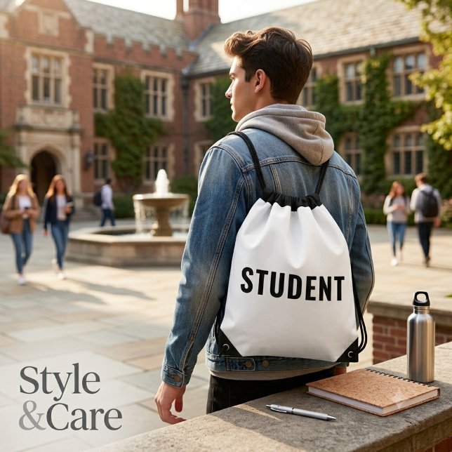 Customizable STUDENT Text Statement Drawstring Bag (Customizable STUDENT Text Statement Drawstring Bag)