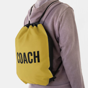 Customizable STUDENT Text Statement M Gold Drawstring Bag