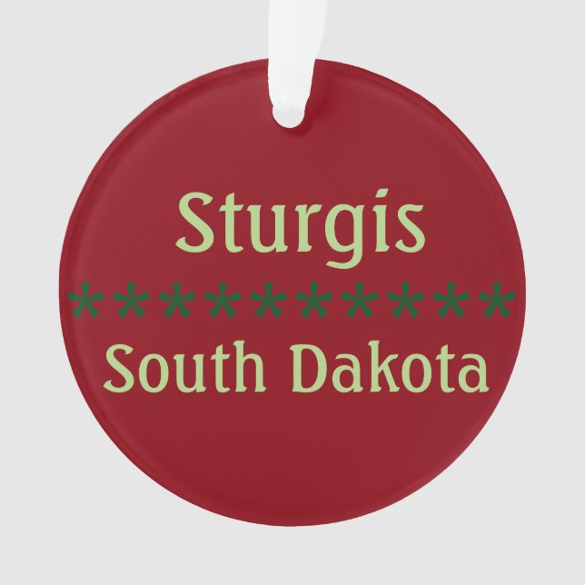 Customizable Sturgis, South Dakota Ornament (Front)