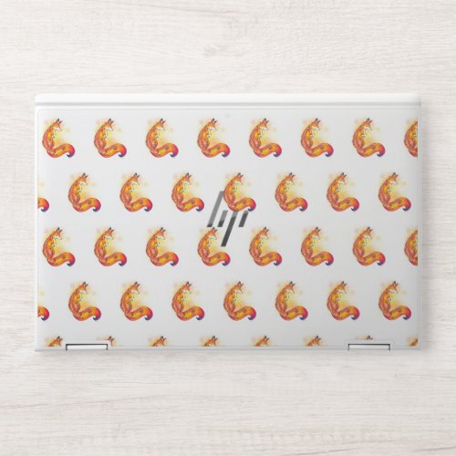 Customizable Stylized Red Fox Chic Minimal White HP Laptop Skin