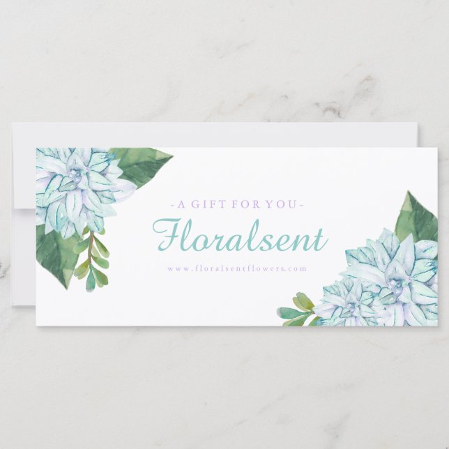 Customizable Succulents Gift Certificate (Front)