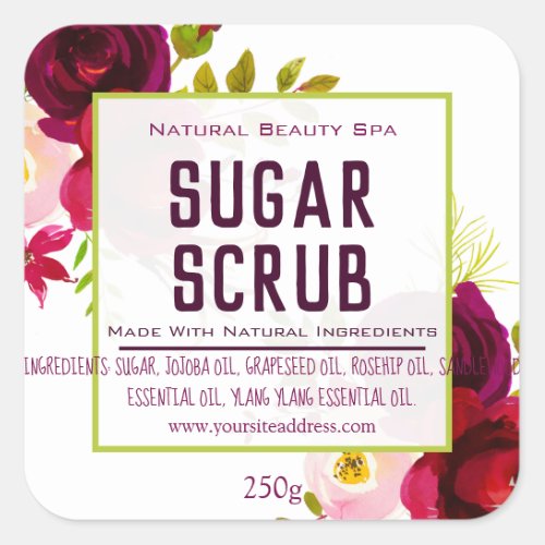 Customizable Sugar Scrub Label