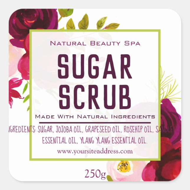 Customizable Sugar Scrub Label (Front)