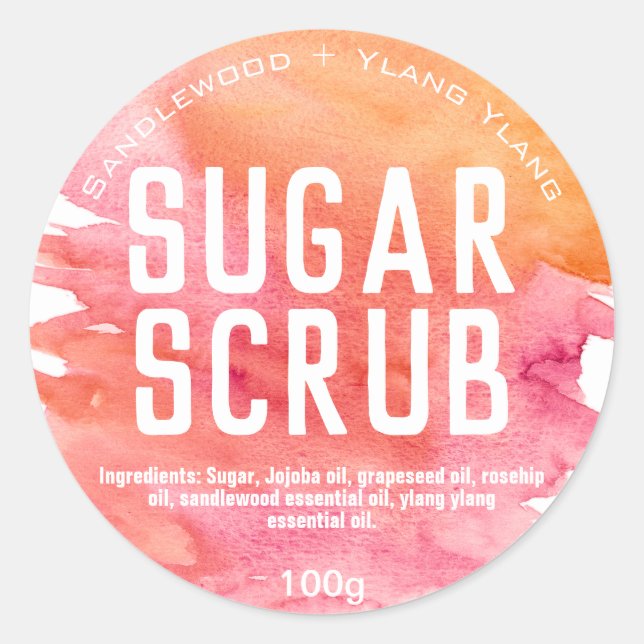 Customizable Sugar Scrub Label (Front)