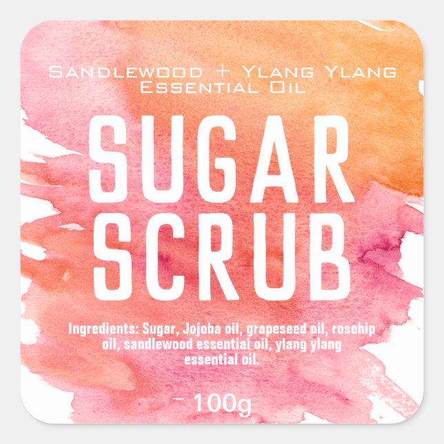 Customizable Sugar Scrub Label (Front)