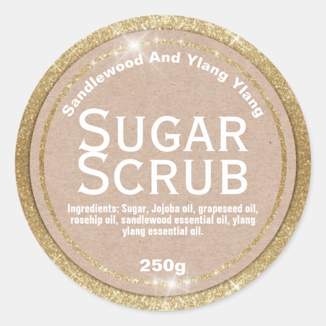 Customizable Sugar Scrub Label (Front)