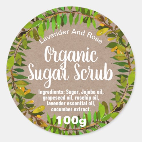 Customizable Sugar Scrub Label