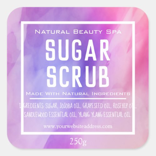 Customizable Sugar Scrub Label