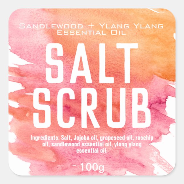 Customizable Sugar Scrub Label (Front)
