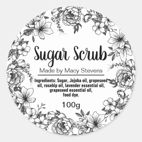 Customizable Sugar Scrub Label