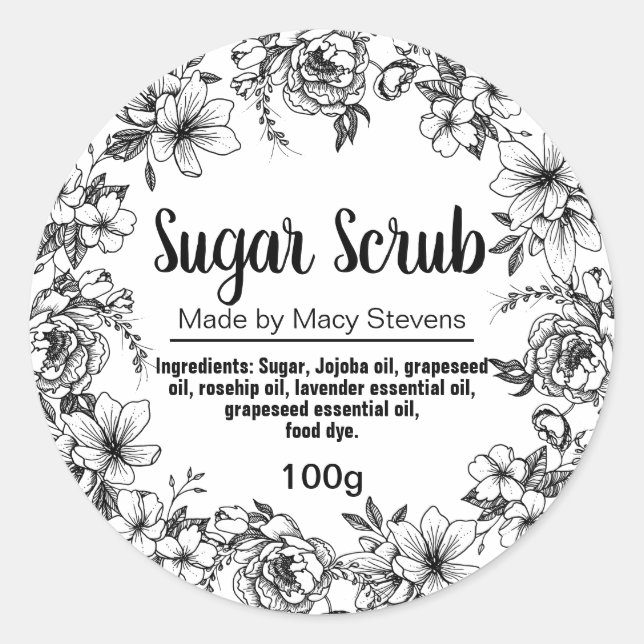 Customizable Sugar Scrub Label (Front)