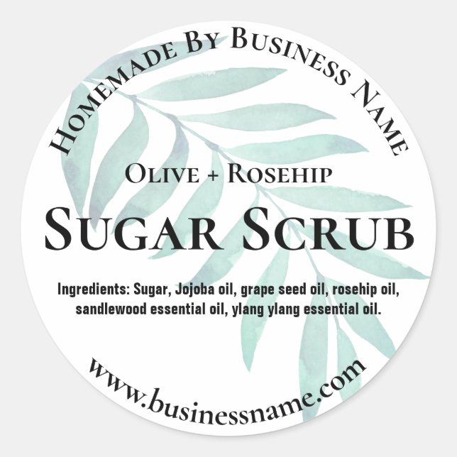 Customizable Sugar Scrub Label (Front)