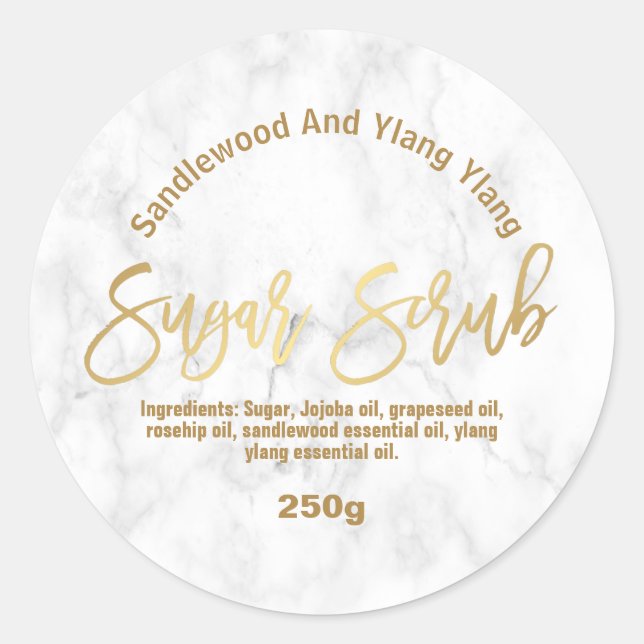 Customizable Sugar Scrub Label (Front)