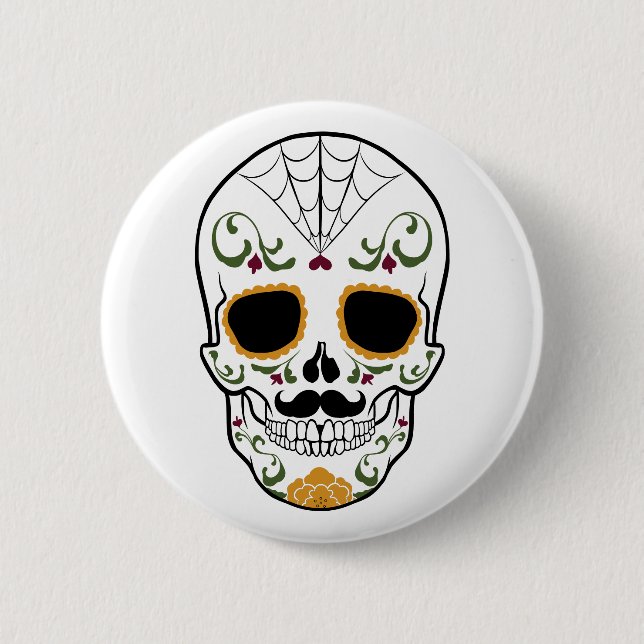 Customizable Sugar Skull Button (Front)