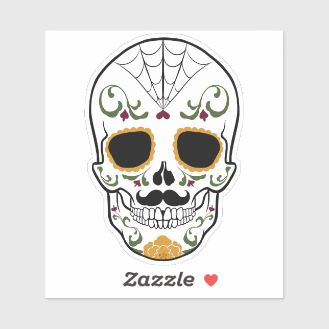 Customizable Sugar Skull Sticker (Sheet)