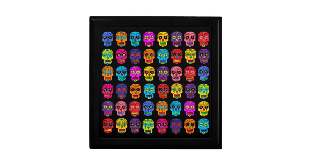 Customizable Sugar Skulls Jewelry Box Zazzle