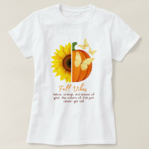 Customizable Sunflower and Pumpkin Fall T-Shirt