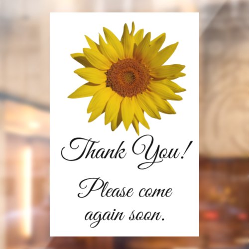 Customizable Sunflower Business  Window Cling