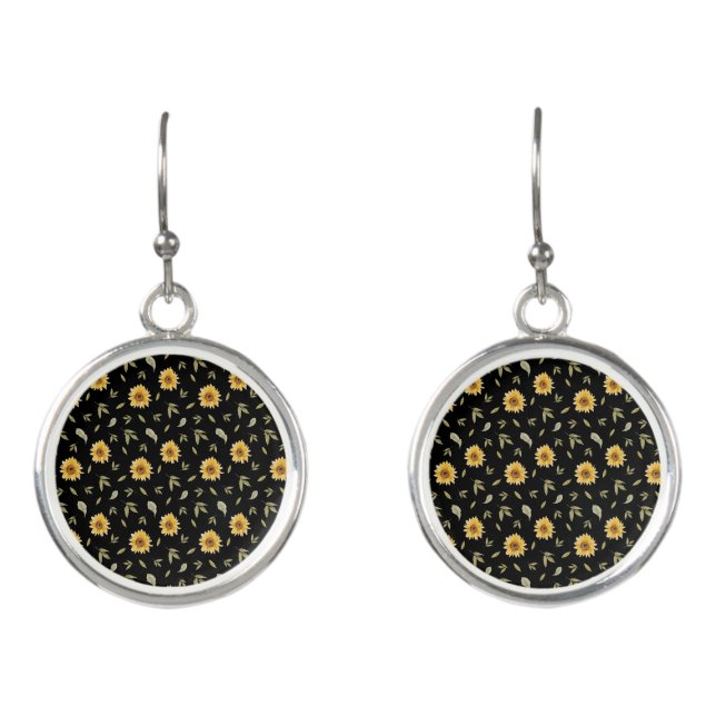 Customizable Sunflower Earrings (Front)