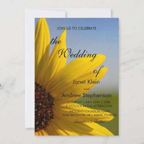 Customizable Sunflower Wedding Invitations