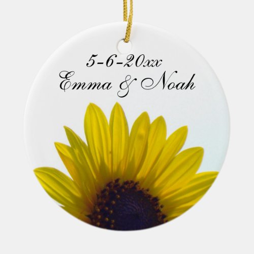 Customizable Sunflower Wedding Ornament