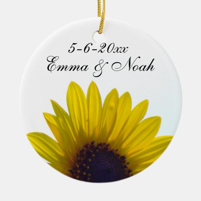 Customizable Sunflower Wedding Ornament (Front)